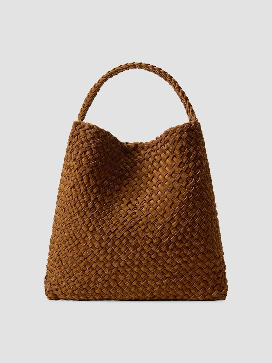 Naghedi Women's Nomad Large Double Weave Hobo Bag - Teak