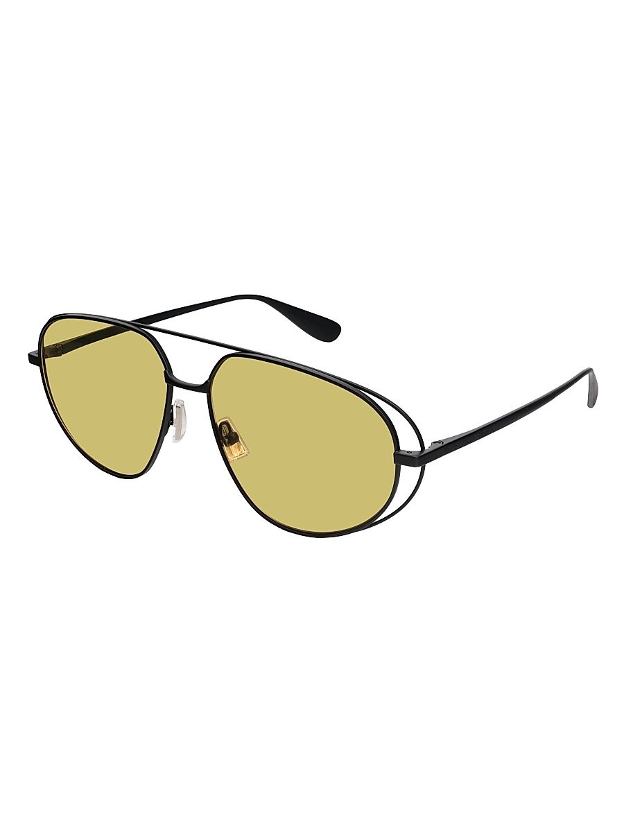 Men's Flower 61MM Pilot Sunglasses - Lime Black