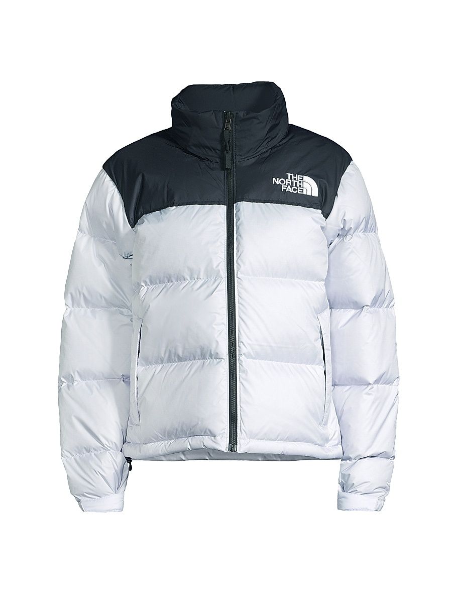 Women's Retro Nuptse Colorblocked Down Jacket - Dusty Periwinkle Black - Size XS