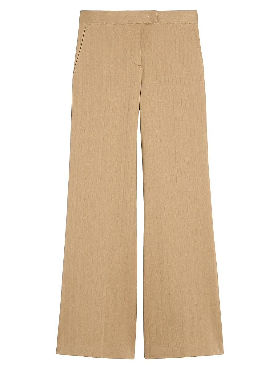 Women's Pinstripe Jacquard Jersey Trousers - Desert - Size 16