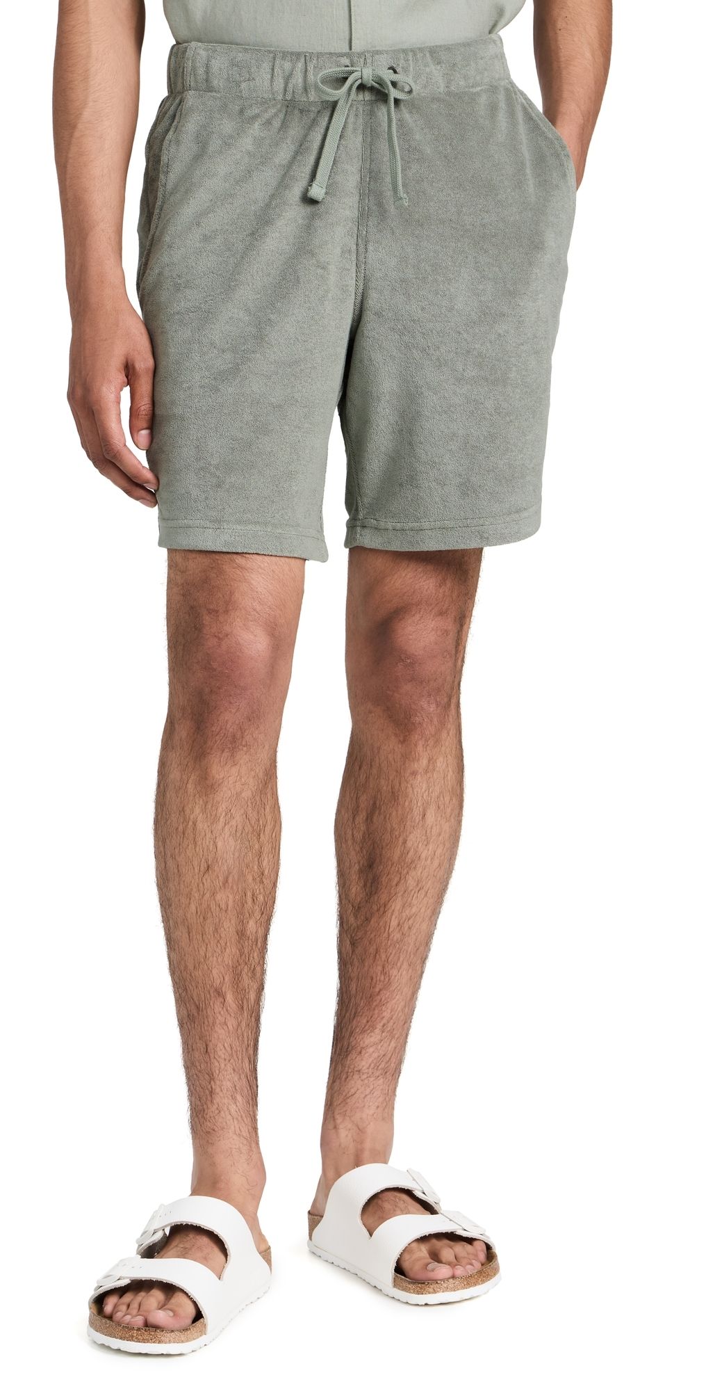 Onia Towel Terry Pull-On Shorts 7.75 Sage XL