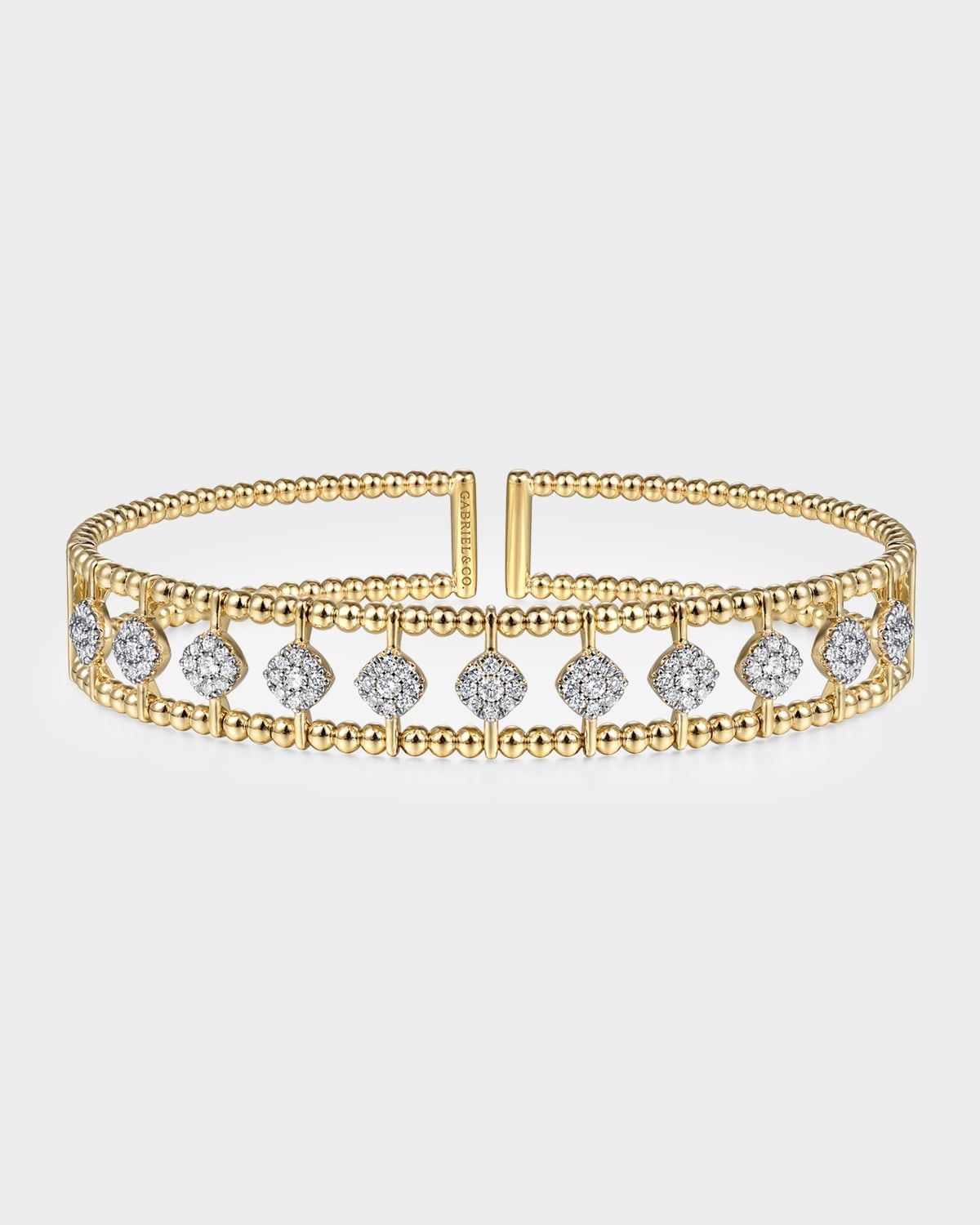 14K Yellow Gold Bujukan Diamond Cuff Bangle
