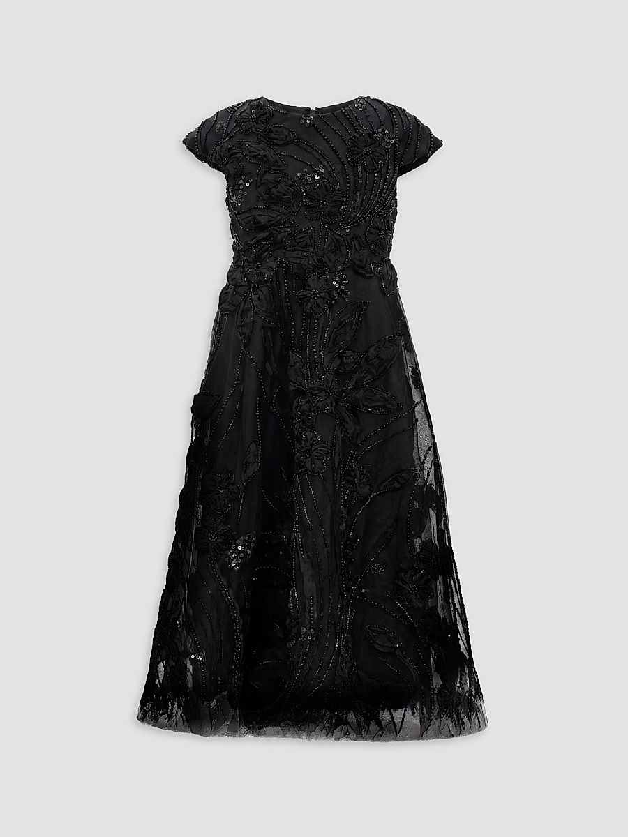 Mac Duggal Girl's Girl's Embellished Tulle Dress - Black - Size 14