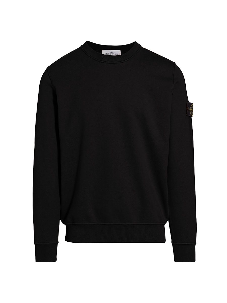 Men's Cotton Crewneck Sweater - Black - Size Small