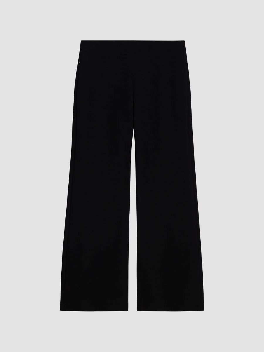 Theory Women's Knit Wide-Leg Pants - Black - Size 16