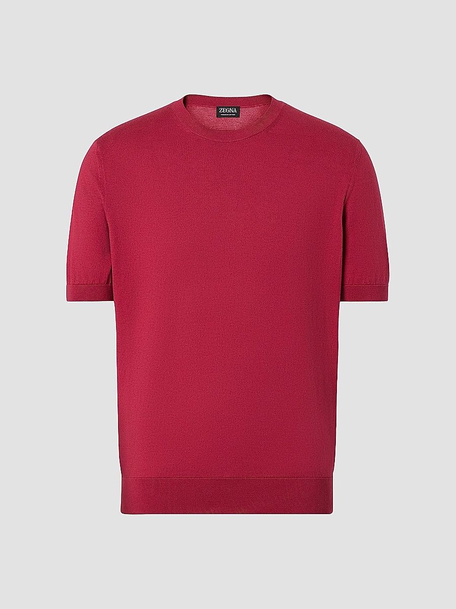 ZEGNA Men's Premium Cotton T-Shirt - Pink - Size 46