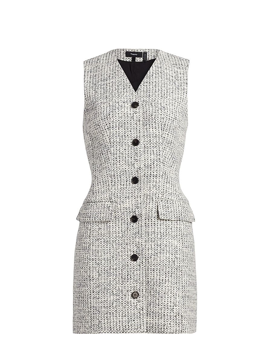 Women's Tweed Blazer Minidress - White Multi - Size 16