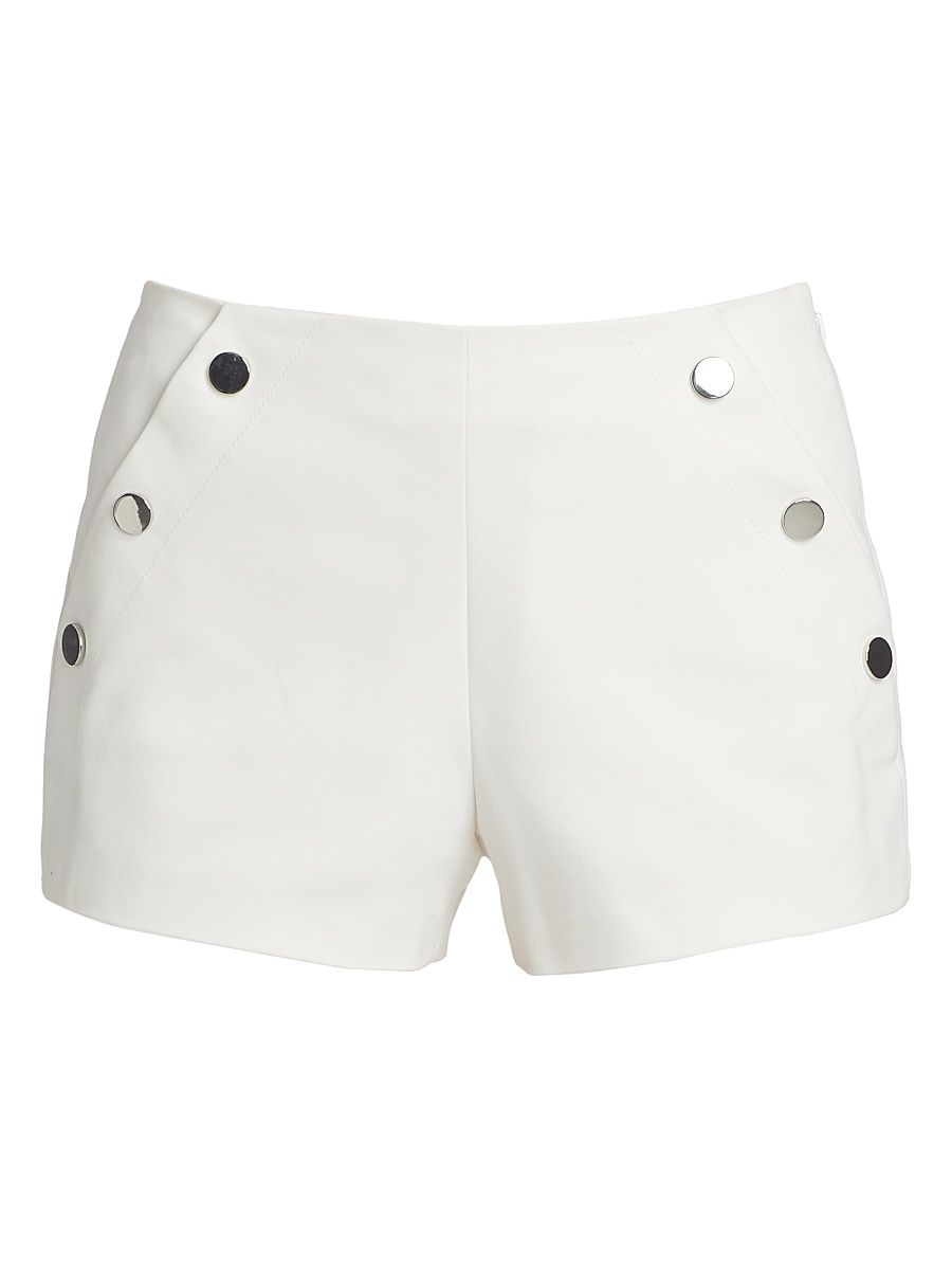 Women's Drew Button Detail Shorts - Ivory - Size 14