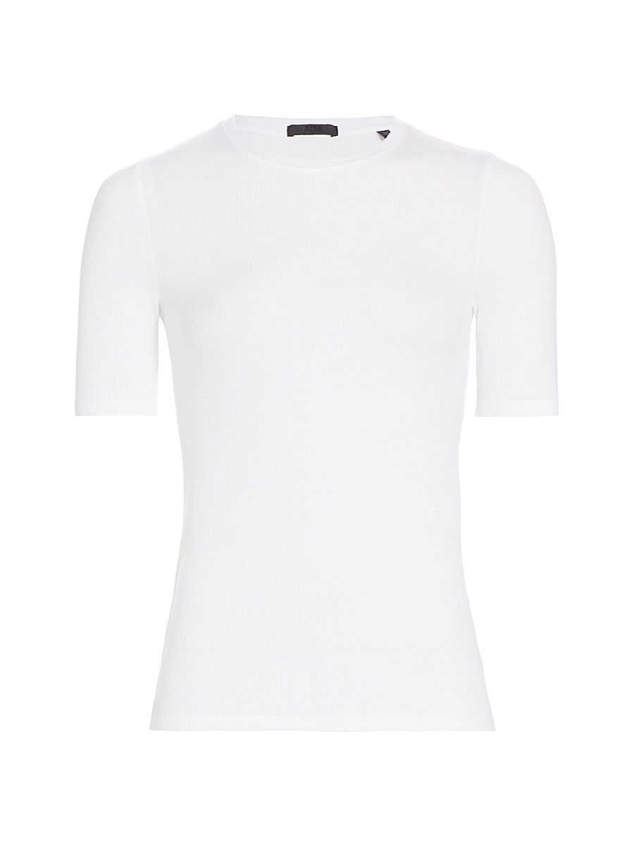 Women's Crewneck Fitted Top - White - Size XL