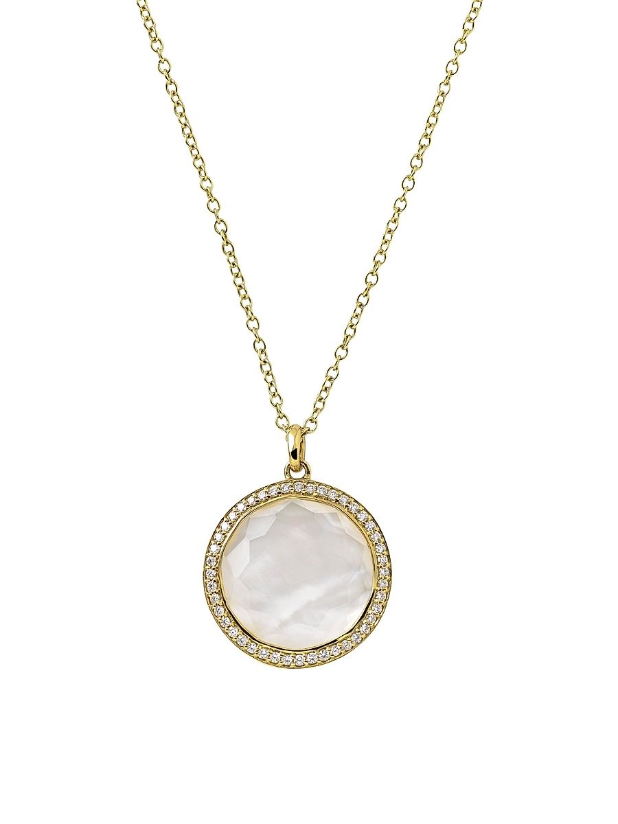 Women's Lollipop 18K Yellow Gold, Doublet & Diamond Medium Pendant Necklace - Gold - Size 18
