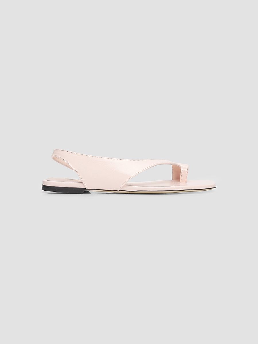 Women's Leather Asymmetric Sandals - Flamingo - Size 12