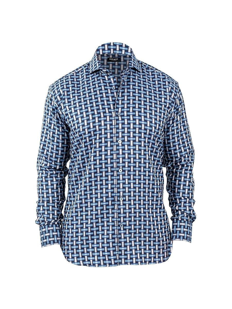 Men's Einstein Jacq Digi Weave Shirt - Blue - Size XXXL