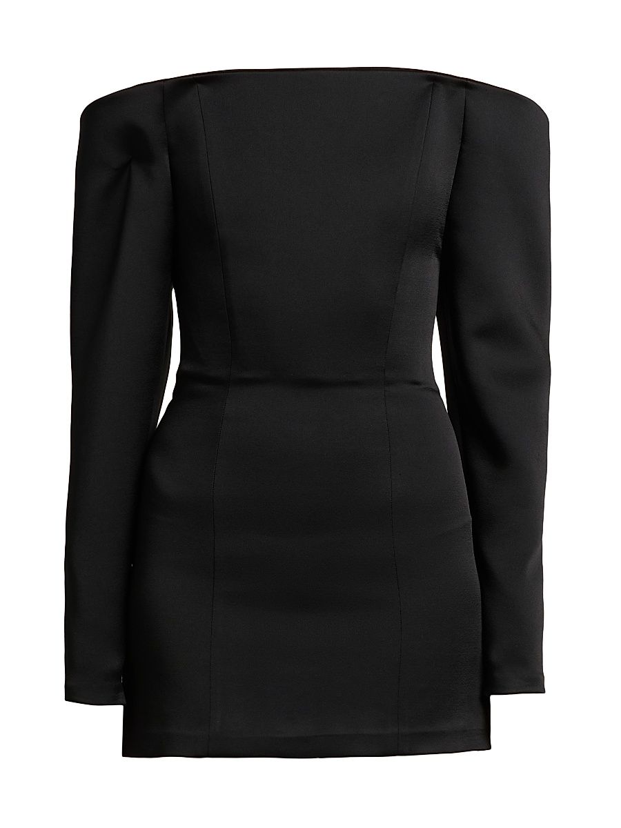 Stella McCartney Women's Satin Off-the-Shoulder Minidress - Black - Size 0