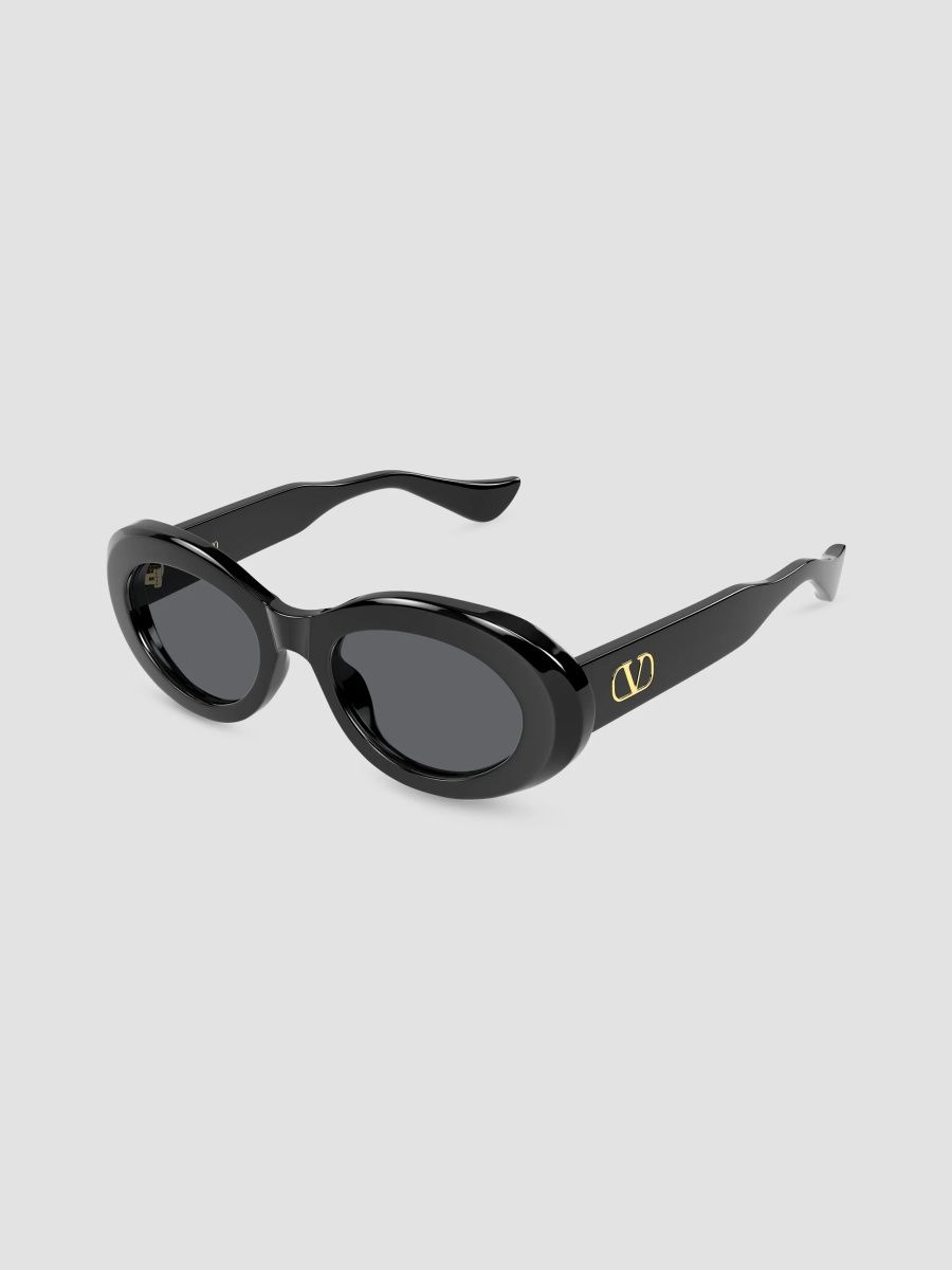 Valentino Women's VLogo 50MM Icon Oval Sunglasses - Black