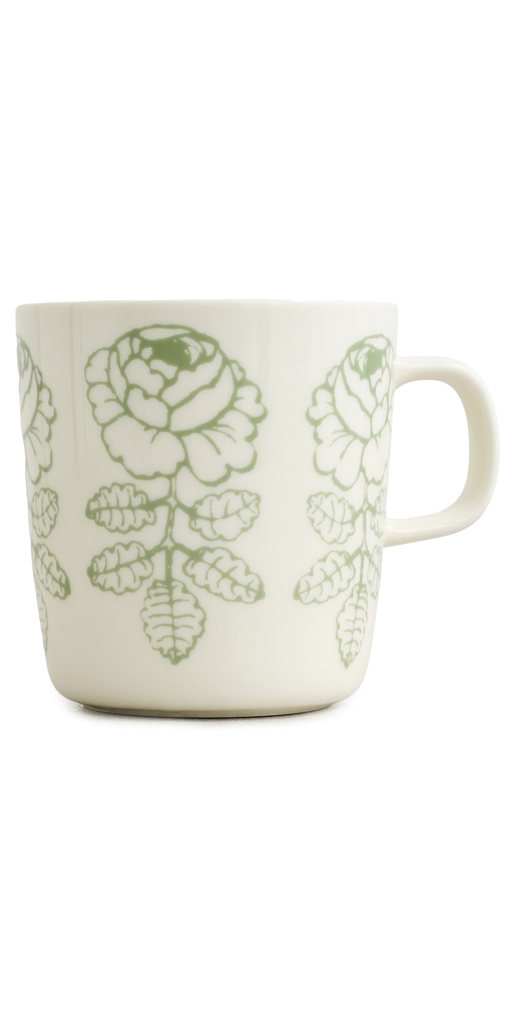 Marimekko Oiva Vihkiruusu Mug White/Sage One Size
