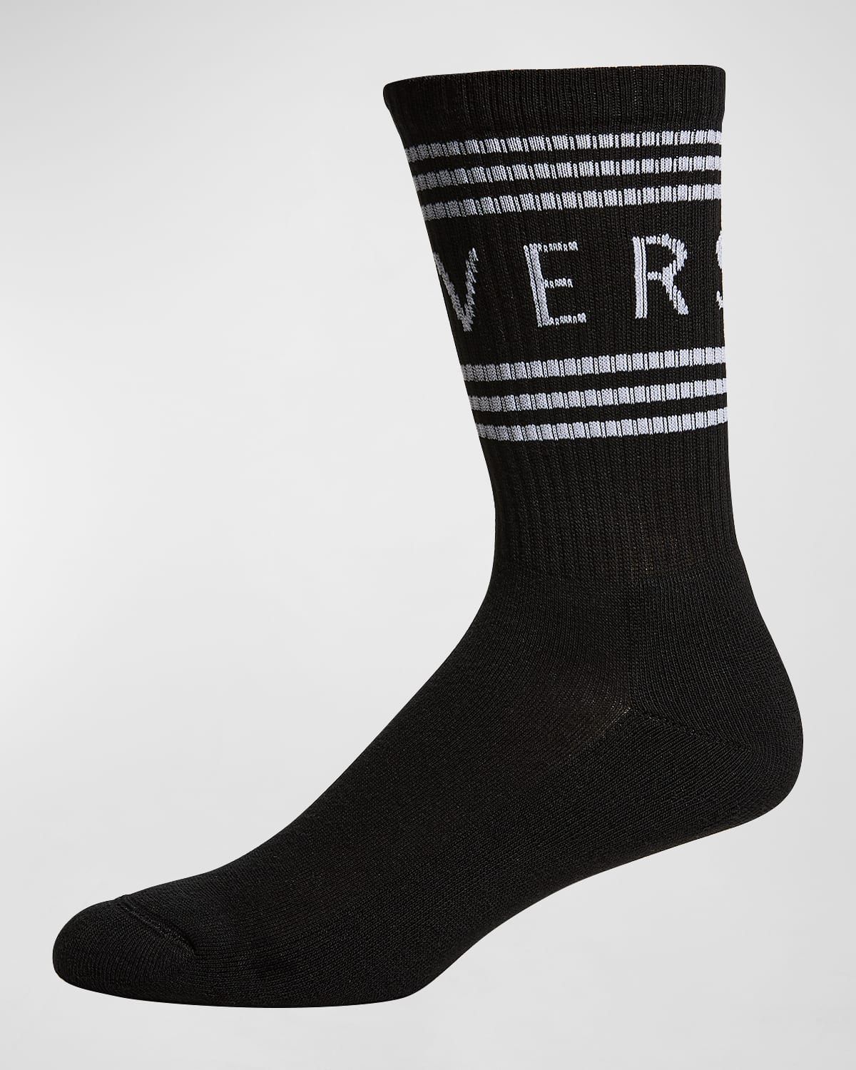 Men & apos;s Cotton-Stretch Logo Crew Socks