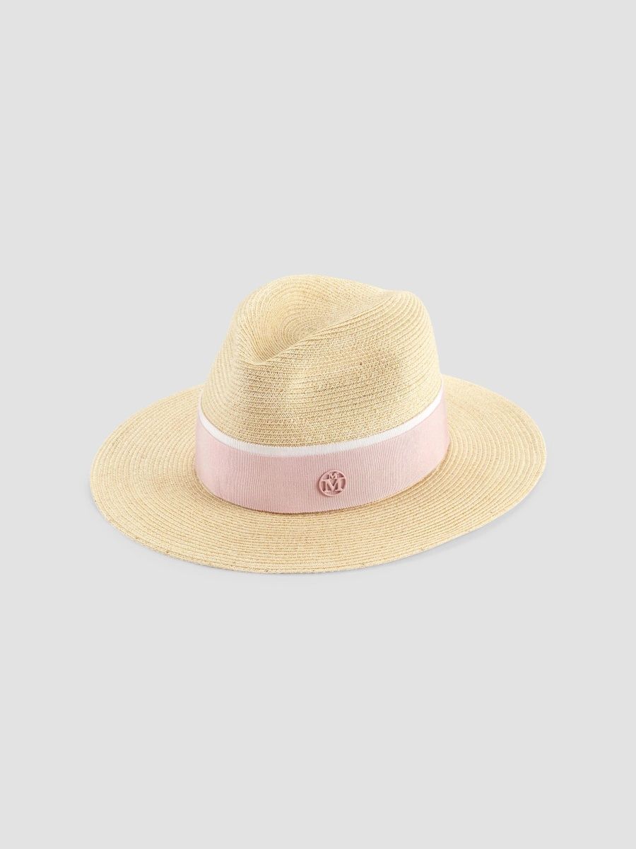 Maison Michel Women's Henrietta Natural Straw Hat - Natural Pink - Size Large
