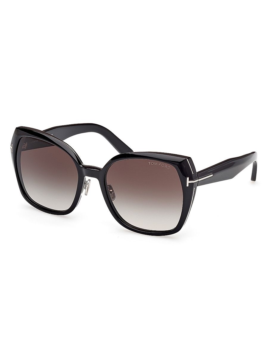 Women's 58MM Butterfly Sunglasses - Black Grey