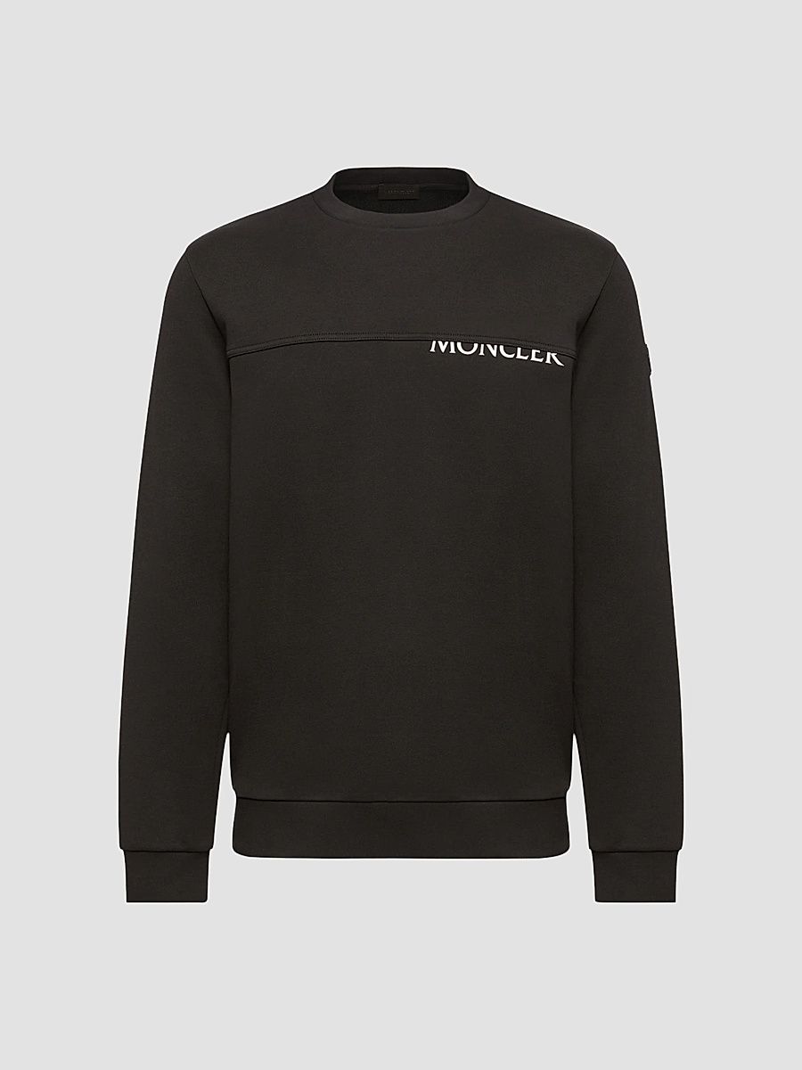 Moncler Men's Crewneck Sweater in Cotton - Black - Size XXXL