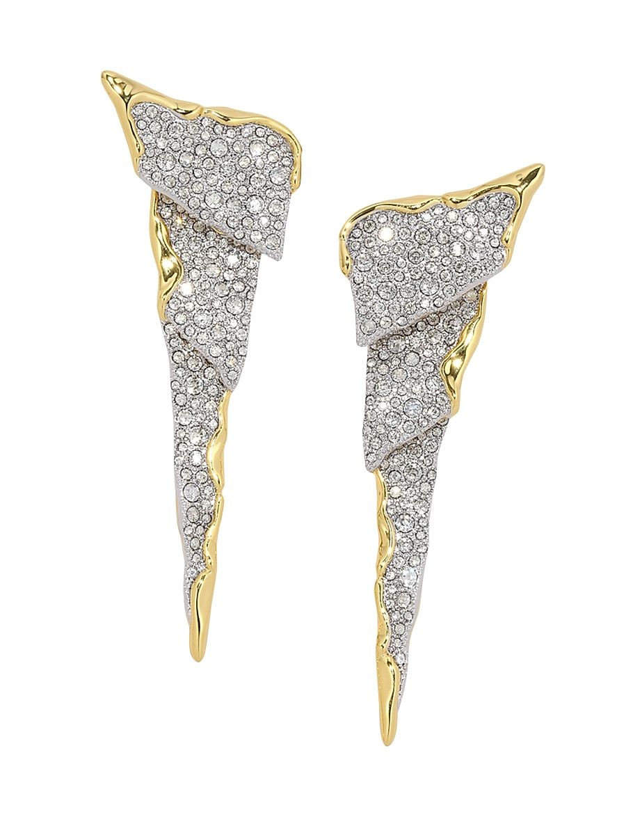 Women's Solanales Cascade 14K-Gold-Plated & Crystal Drop Earrings - Crystals