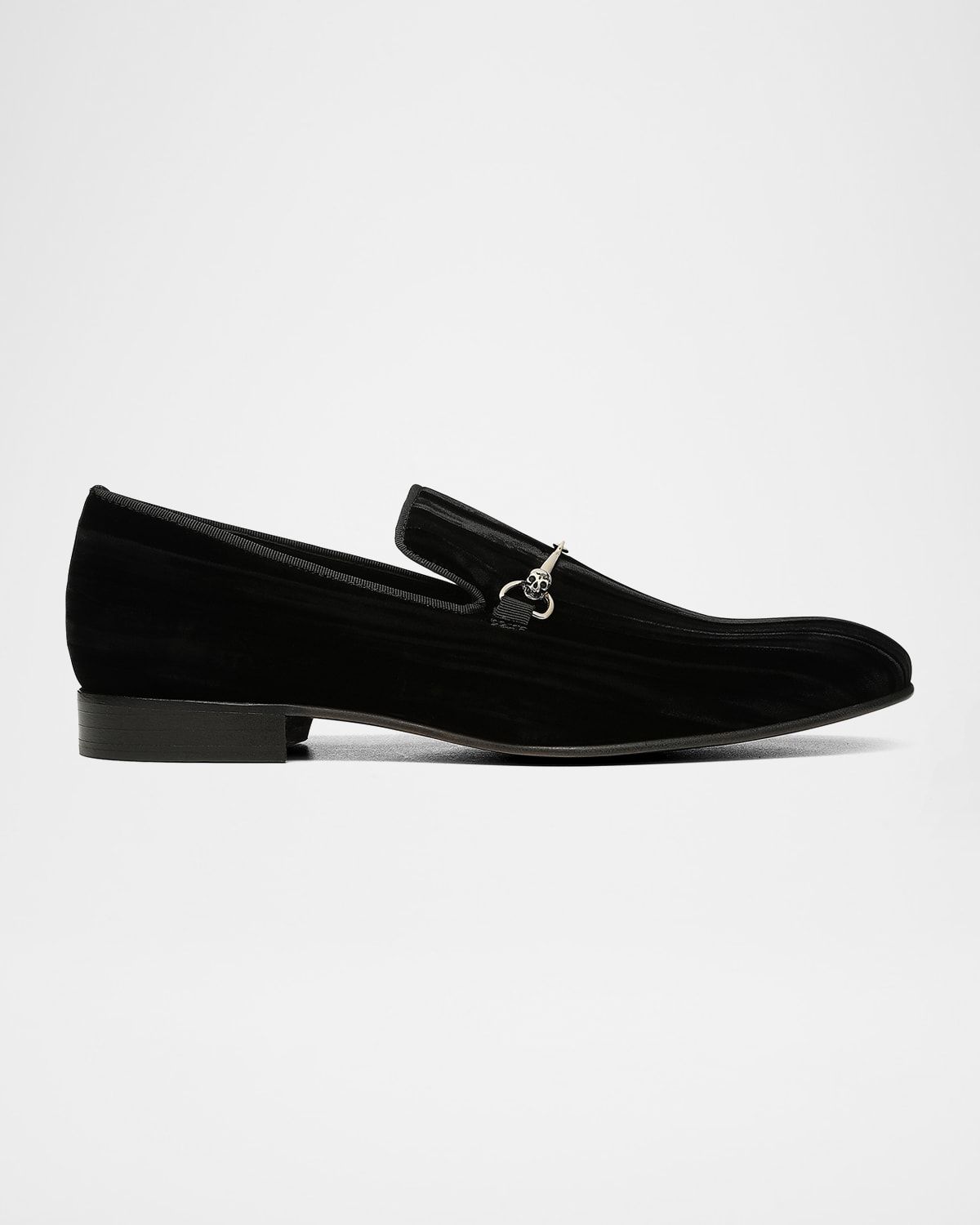 Men & apos;s Shawn Velvet Skull-Bit Loafers