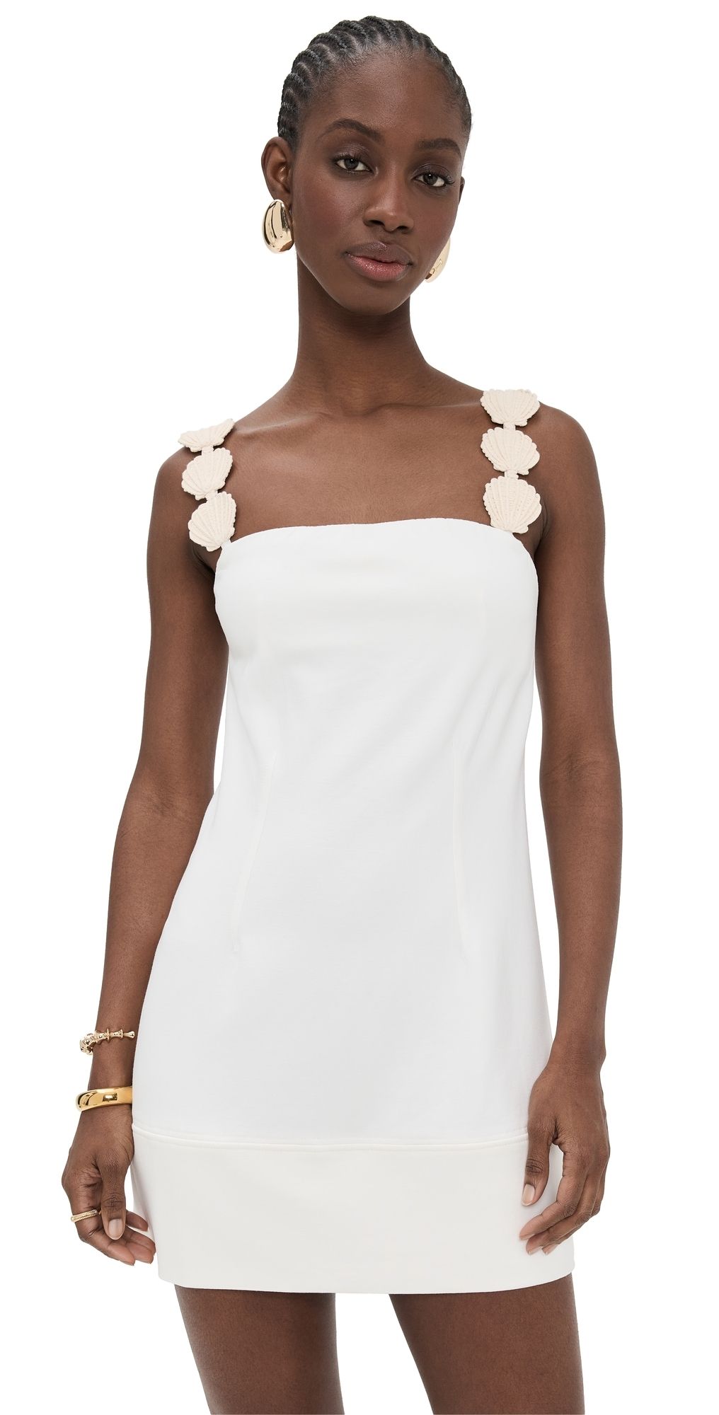 Dress To Embroidered Strap Mini Dress Off White L