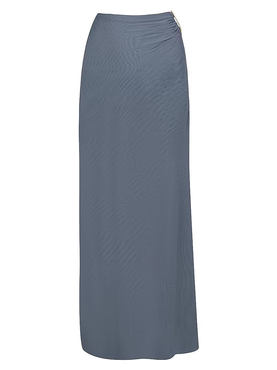 Women's Amira Gathered Maxi-Skirt - Blue - Size XL
