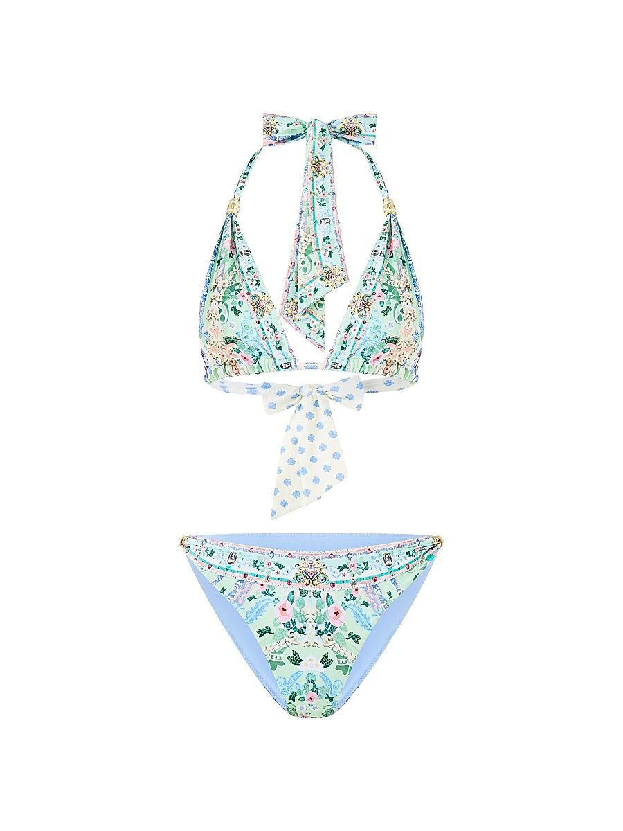 Women's Soft Thick Triangle Bikini - Midsummer Mosaics - Size XS