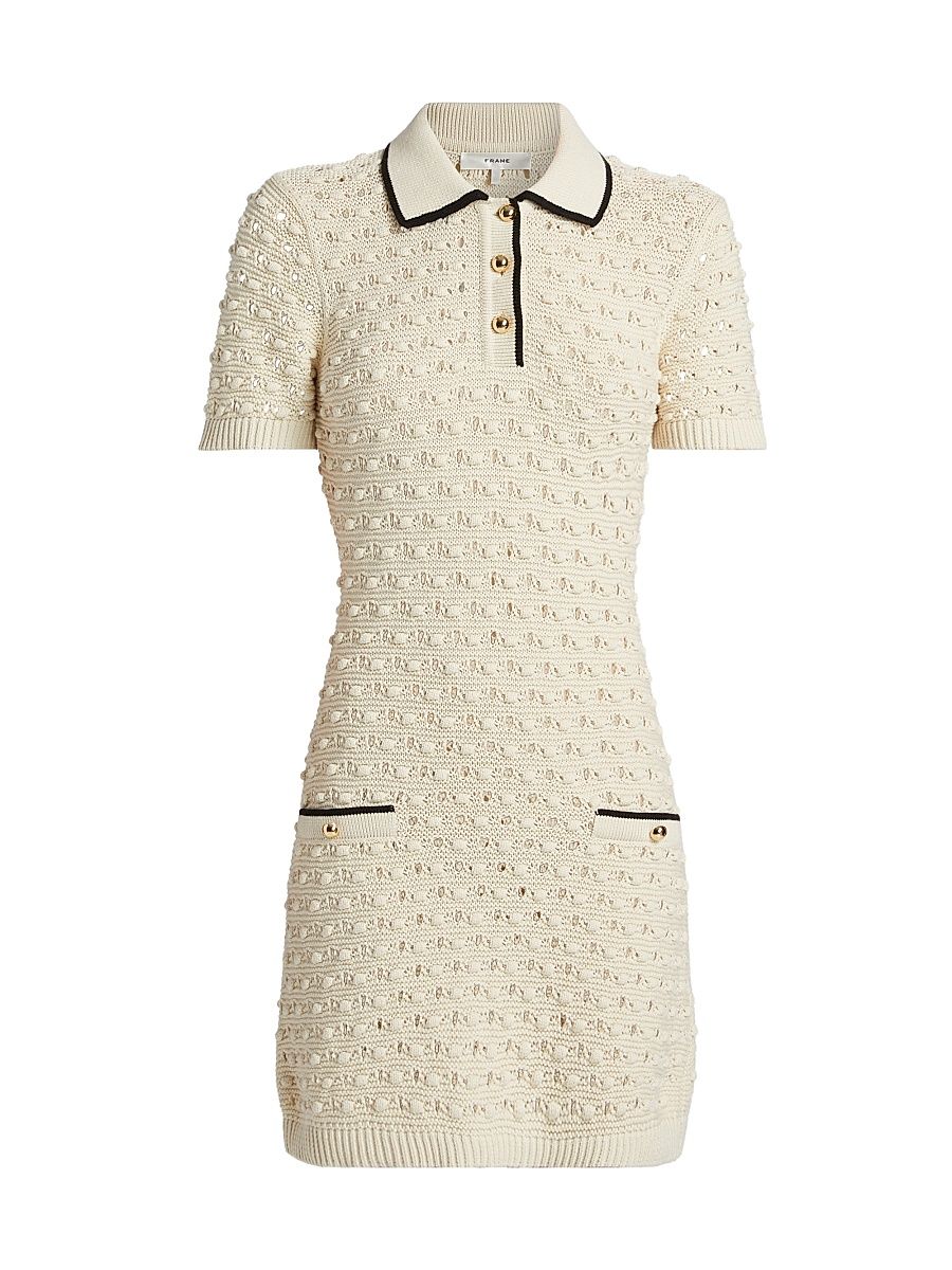 Women's The Bauble Crochet Cotton Minidress - Cream - Size Large