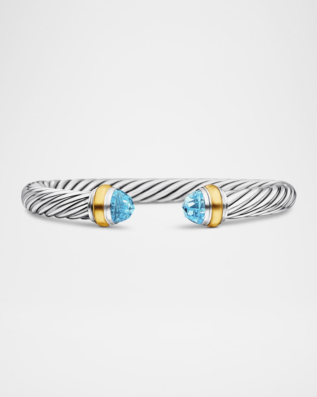 Cable Classics Bracelet with Gemstone and 14K Gold in Silver