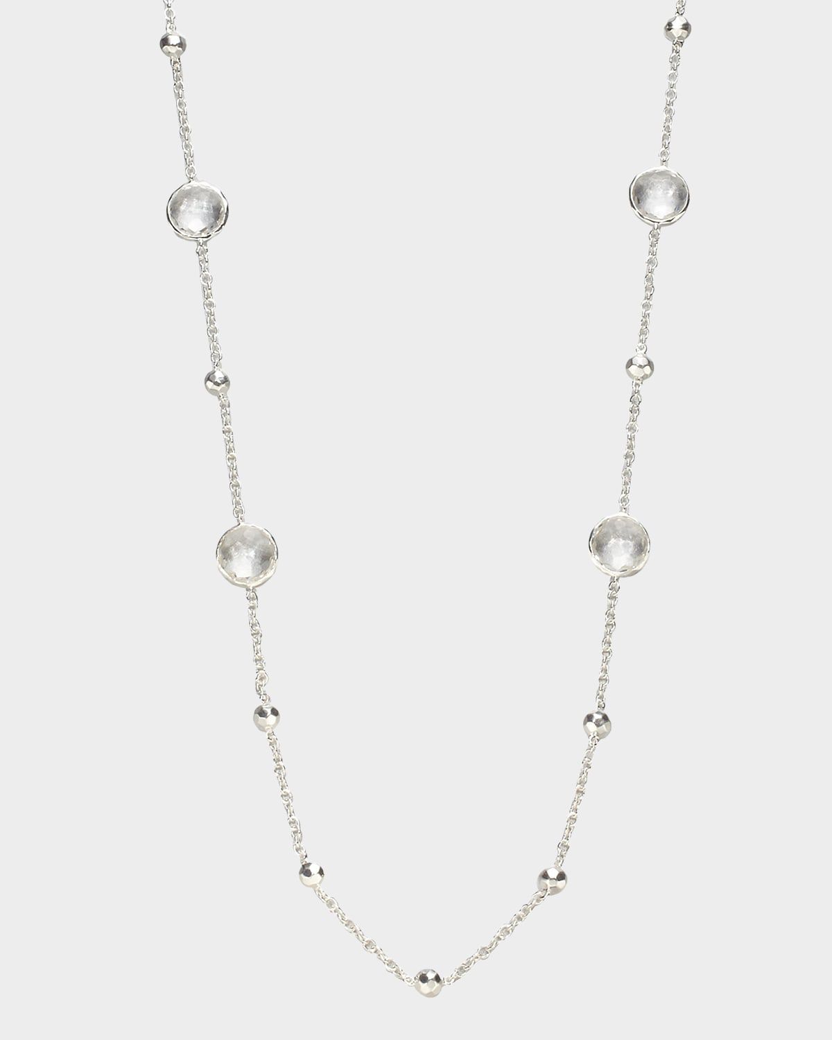 Multi Station Lollipop Necklace in Sterling Silver
