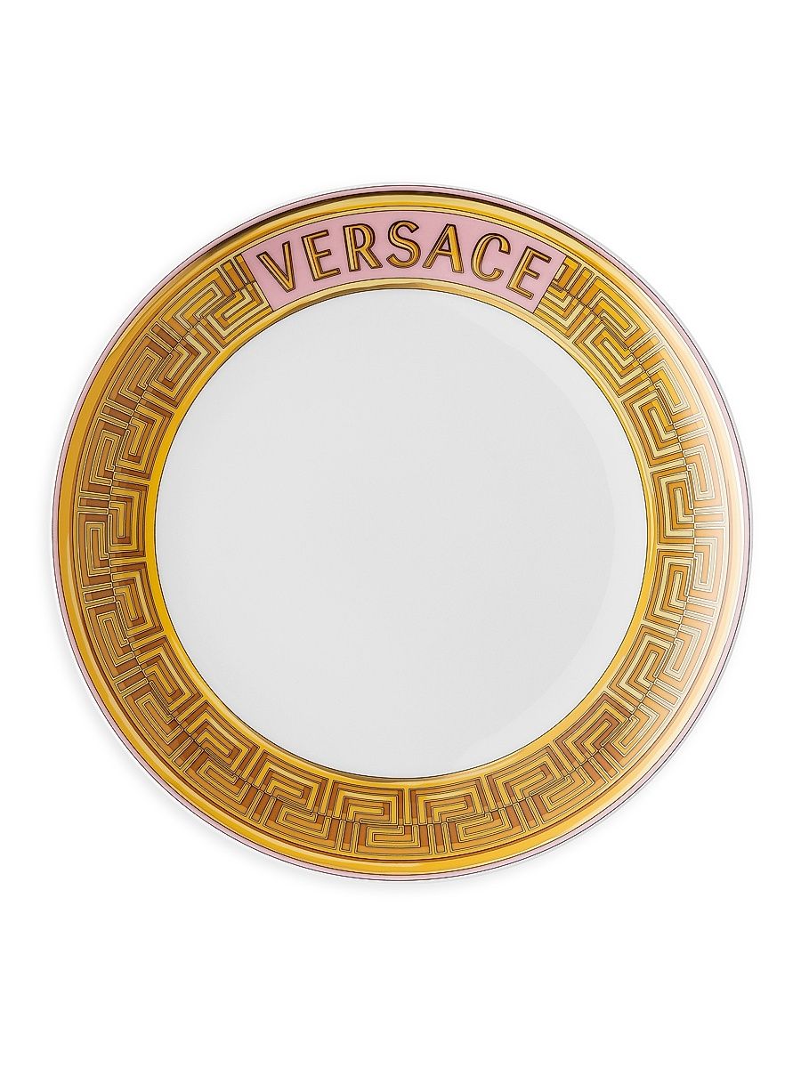 Rosenthal Meets Versace Medusa Amplified Pink Coin Porcelain Salad Plate - Pink