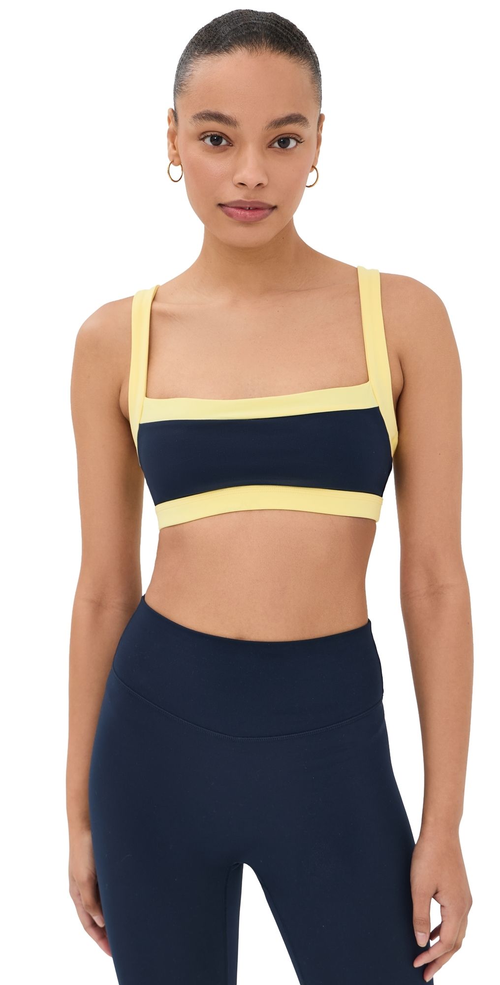 FORM Straight Neck Bra Navy/Lemon S