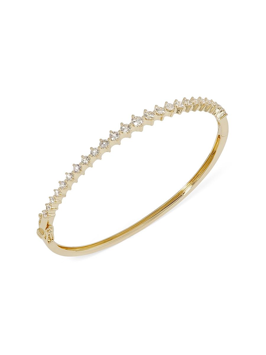 Women's 14K Yellow Gold & 1.37 TCW Diamond Bangle - Gold