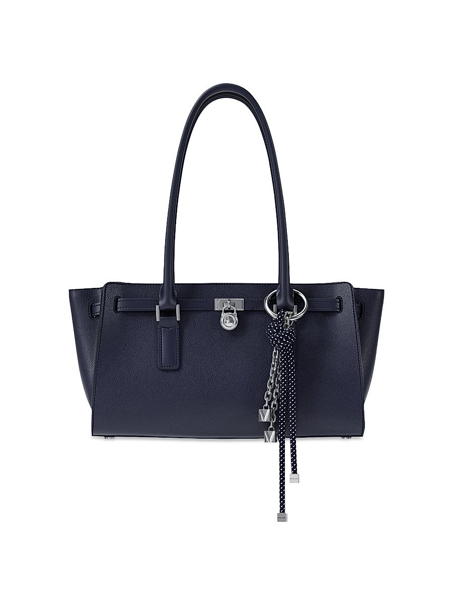 Women's Small Hamilton Moderne Leather Shoulder Tote - Dress Blues