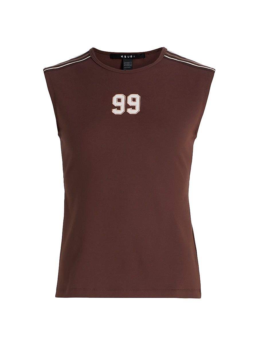 Women's Future Memory Slim Open Back T-Shirt - Brown - Size Large