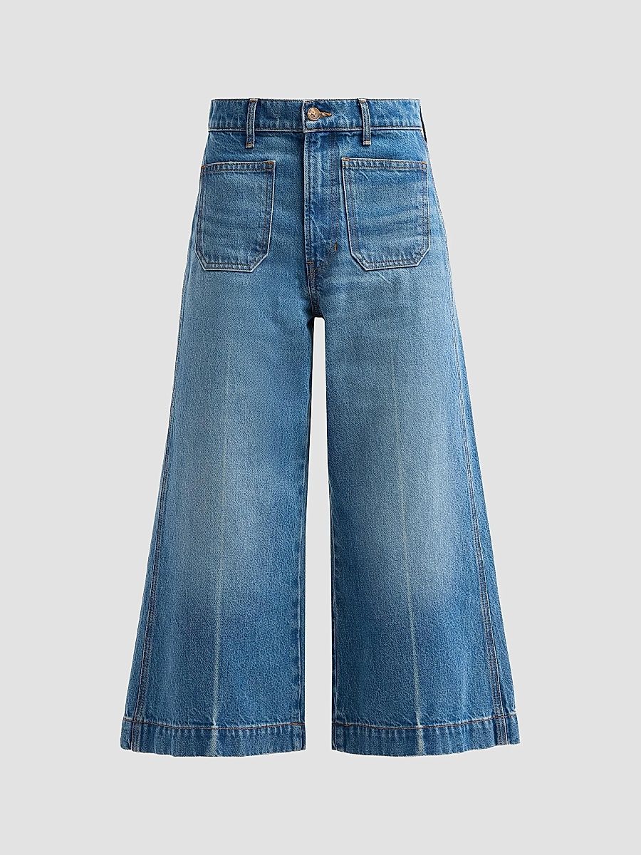Women's Marlowe High-Rise Wide-Leg Culottes - Memory Lane - Size 32
