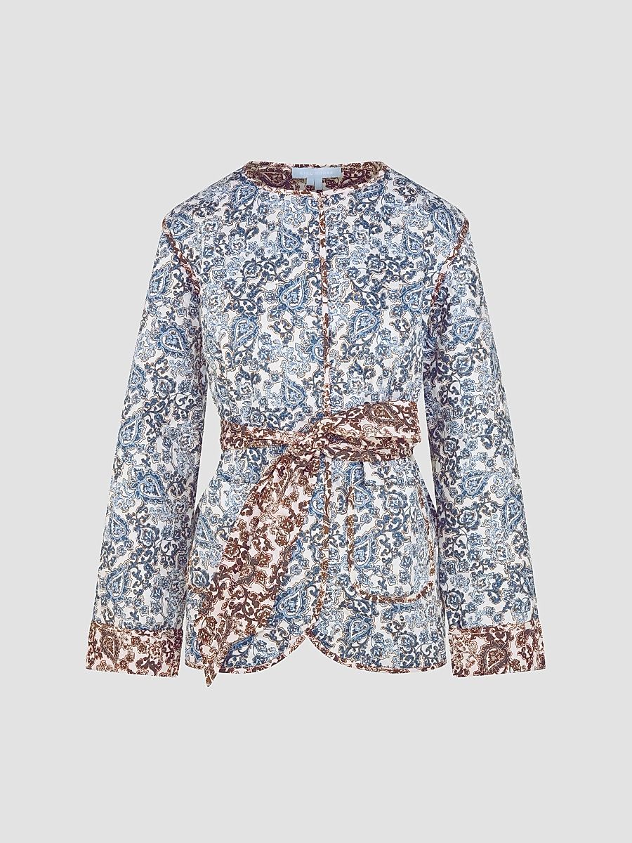 Women's The Aspen Jacket - Chedworth Paisley Blue - Size XXXL