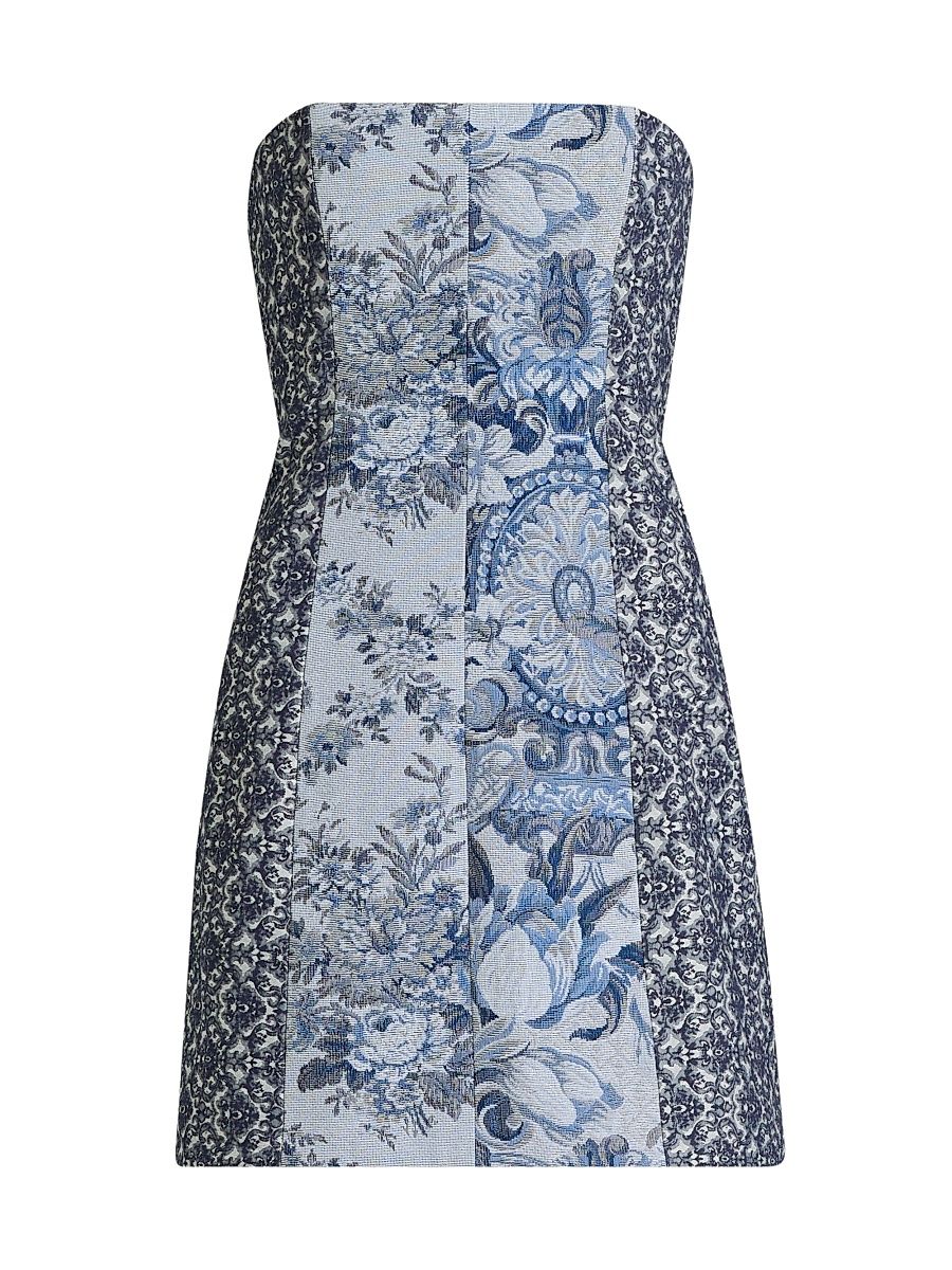 Women's Violet Strapless Minidress - Blue Multi - Size 10