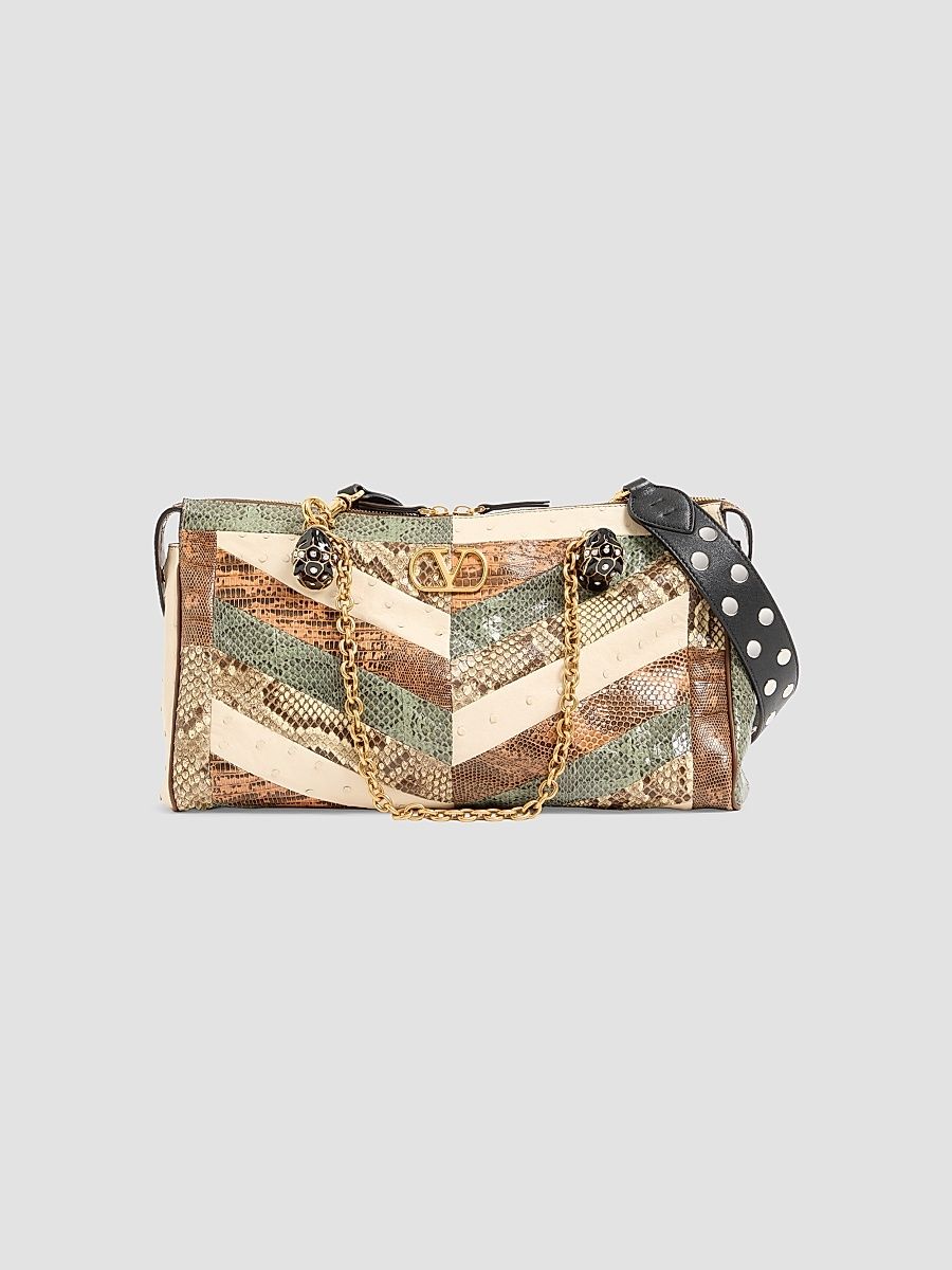 Valentino Women's Panthea Medium Shoulder Bag in Exotic Leather - Multicolored