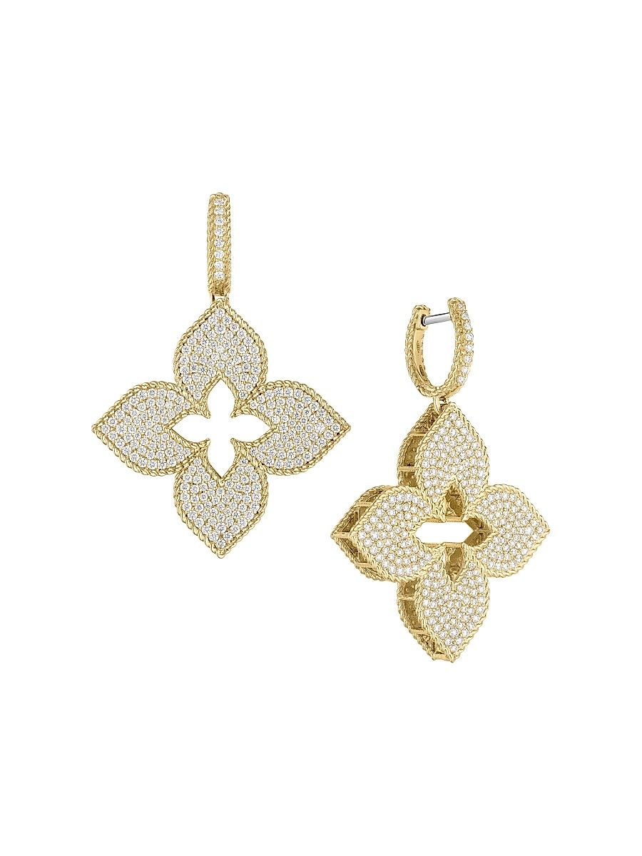 Women's Venetian Princess 18K Gold & Diamond Drop Earrings - Yellow Gold