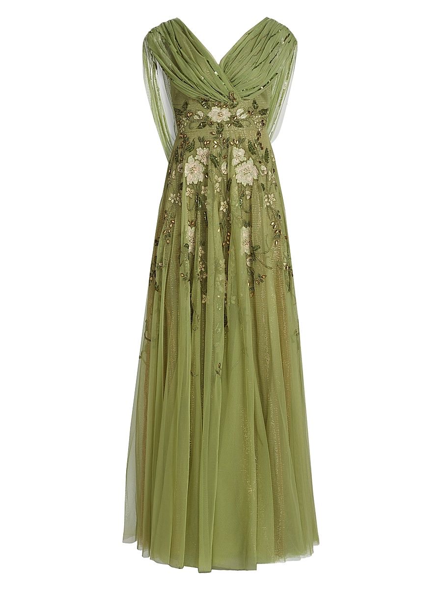 Women's Jenna Beaded Gown - Lilypad Green - Size 12
