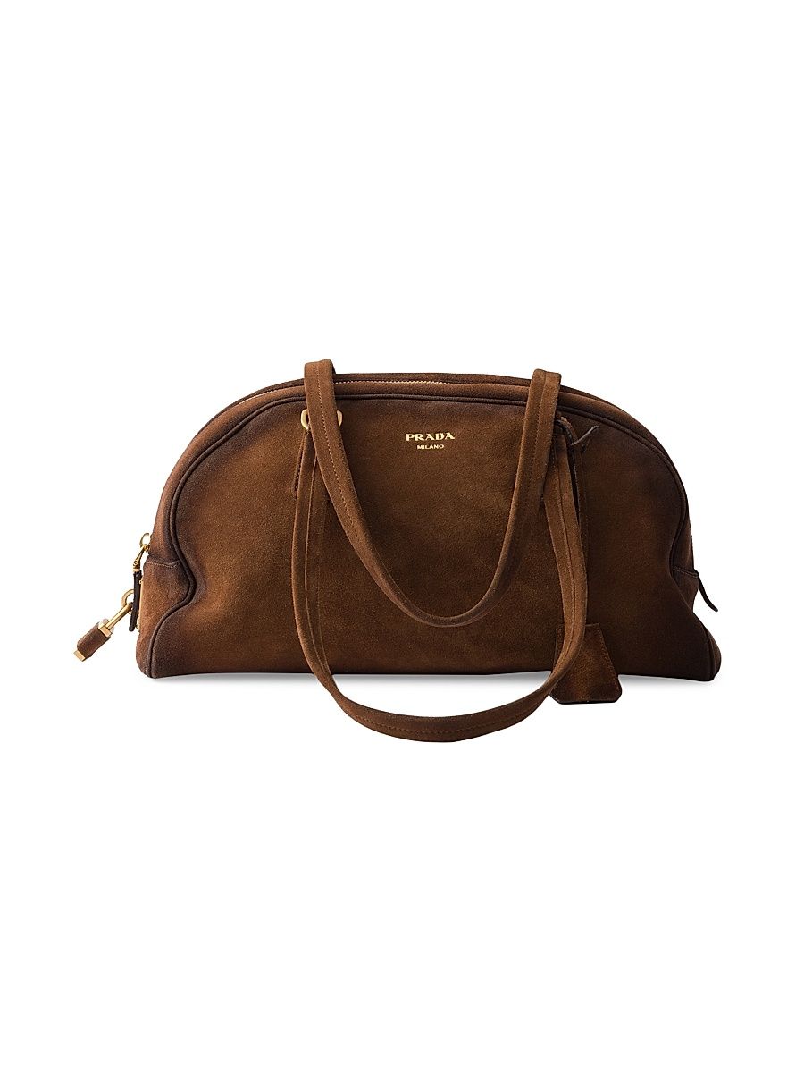 Women's Medium Suede Shoulder Bag - Brown