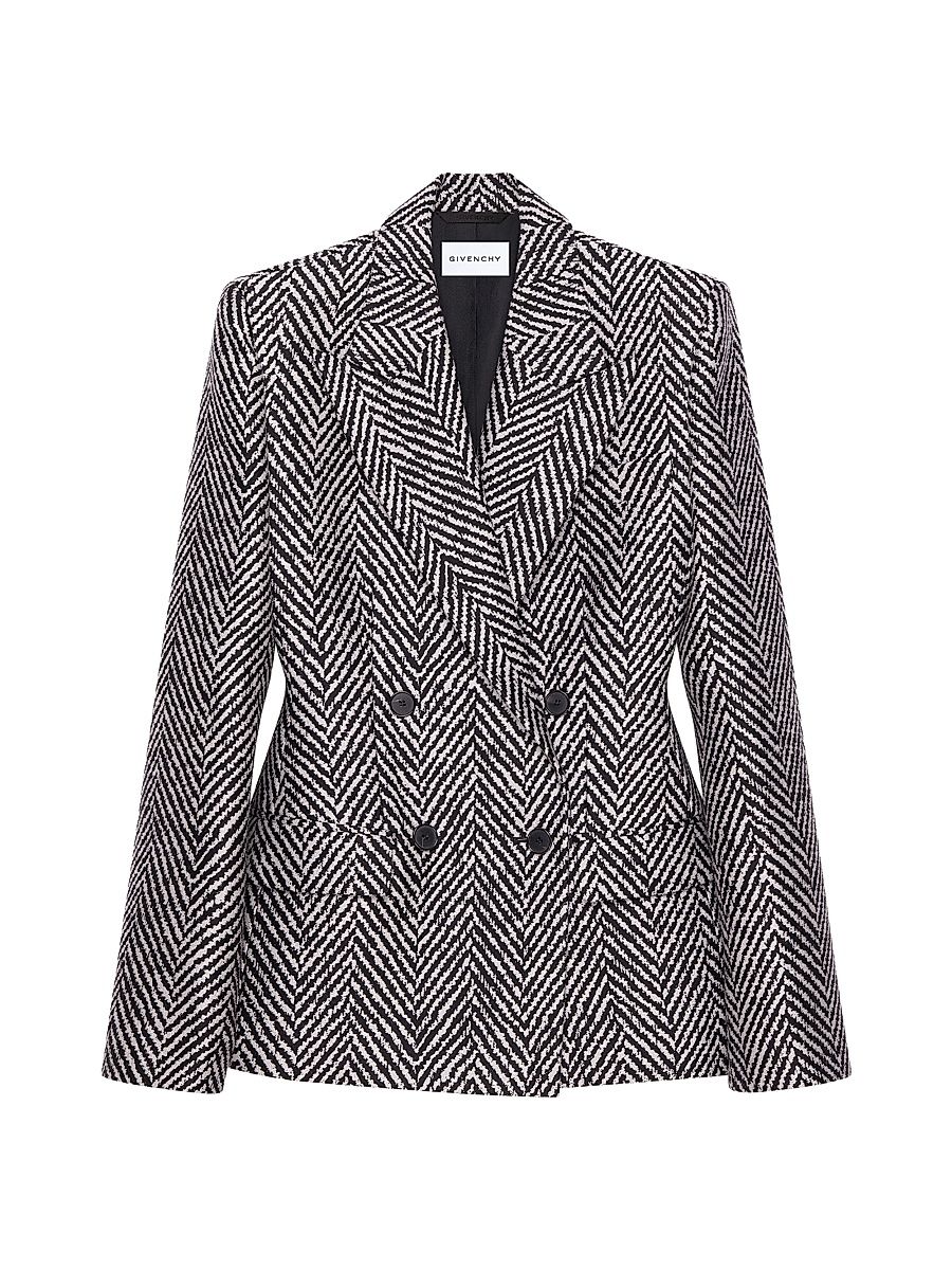 Women's Jacket in Wool - Black White - Size 2