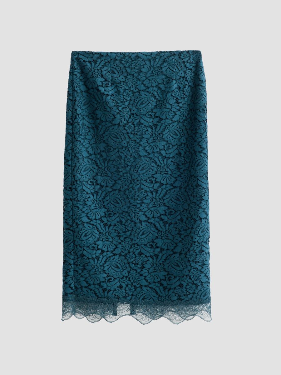 Chiara Boni La Petite Robe Women's Lace Pencil Midi Skirt - Sherwood - Size 12