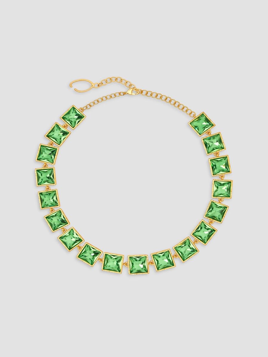Oscar de la Renta Women's 24K Gold-Plated & Glass Crystal Necklace - Peridot