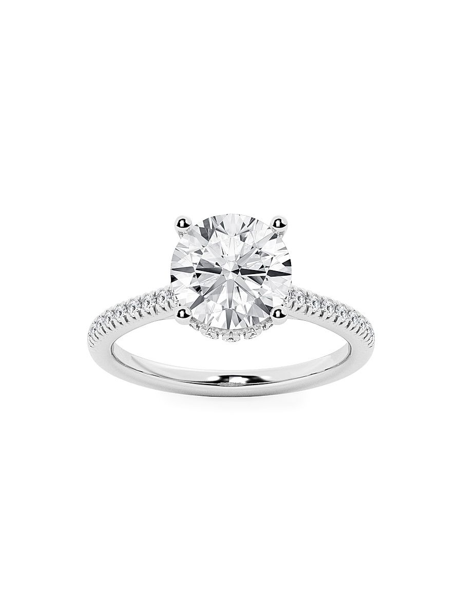 Women's 14K White Gold & 3.25 TCW Round Lab-Grown Diamond Engagement Ring - White - Size 7
