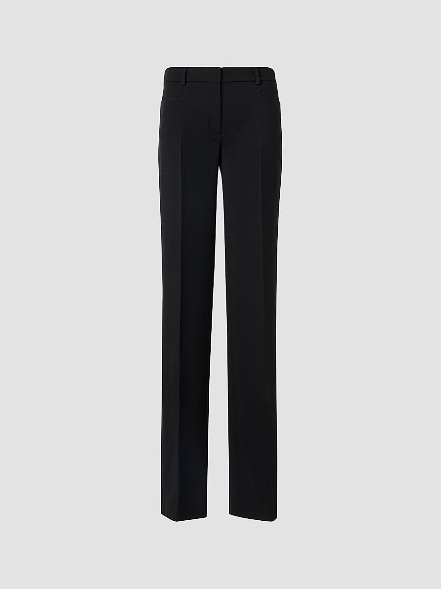 Women's Mikka Virgin Wool Pants - Black - Size 16