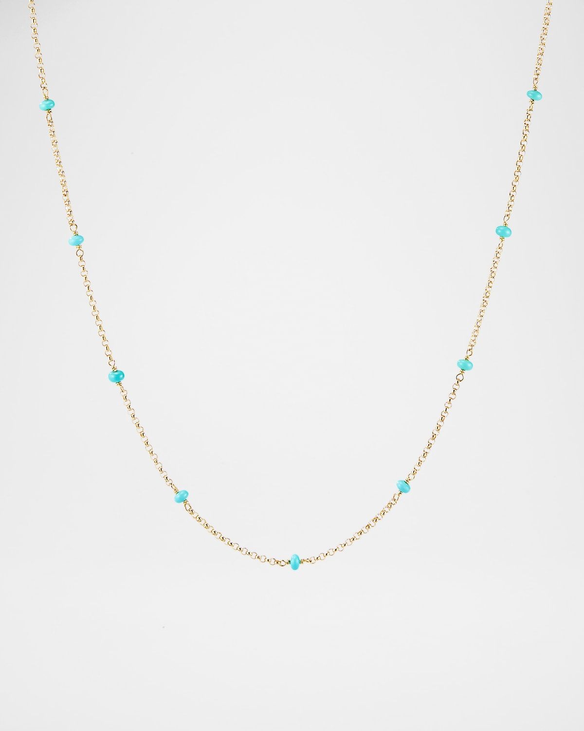 Cable Collectibles Turquoise Necklace, 36"L