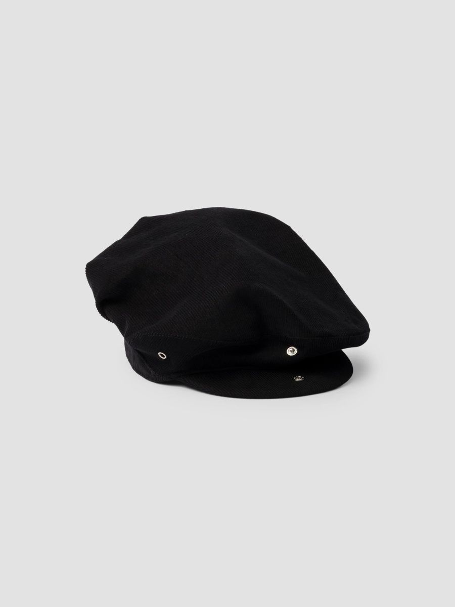 Prada Men's Corduroy Cap - Black - Size Small